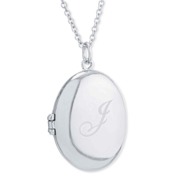 Sterling Silver 'J' Initial Locket Necklace Dainty Fashion Style Women's Luxury - Picture 1 of 7